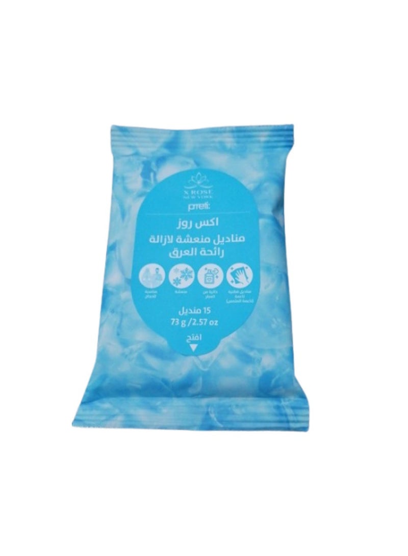 PRRETI X Rose Fresh Deodorant Wipes - 15 Wipes - Image 2